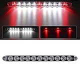 Partsam (1) Truck Trailer Brake Red 3 LED w/Reverse White 8 LED light bar Waterproof 15