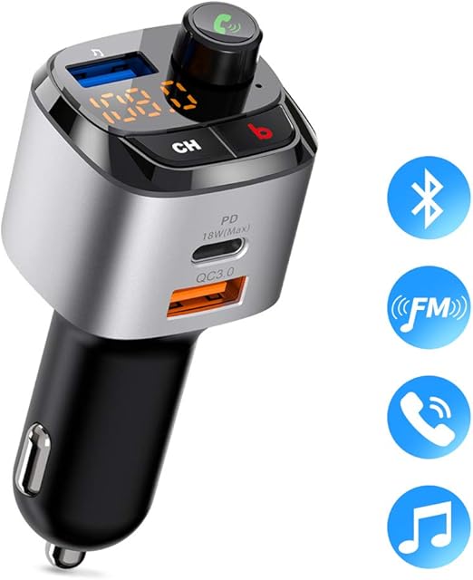 Transmetteur FM Bluetooth, ZeaLife Adaptateur Bluetooth Autoradio