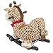 Kids Giraffe Animal Rocker W/ Wheels Children Ride On Toy Plush Rocking Chair