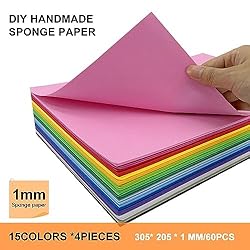 60 Pack EVA Foam Sheets, 12 x 8 Inch, 1mm