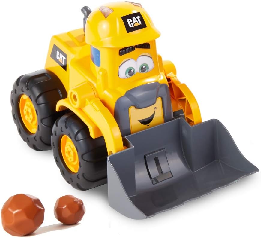 CAT Construction Toys, Front Loader Toy, Interactive Forward & Back Motion, Lights & Sounds, Animated Face