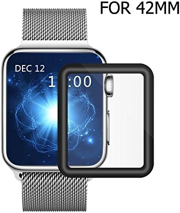 42mm Apple Watch Screen Protector, Bestfy iWatch Tempered Glass Screen Protector, Anti-bubble, Full Coverage Screen Protector for Apple Watch 42mm Series 3/2/1, Black