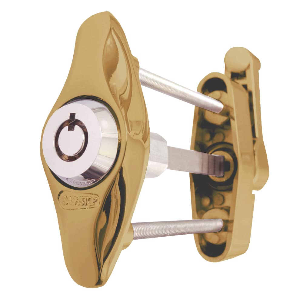 SASHSTOP Lockable Sash Jammer Additional Security for uPVC Doors (Brass)