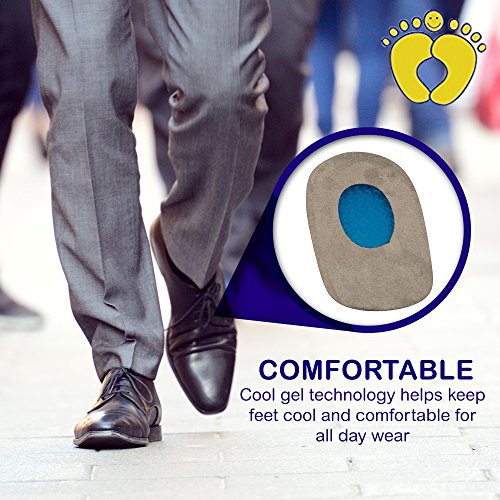 image for Hyjinx Gel Heel Cups (Pair) - Best Shoe Inserts for Heel Spurs - Massa