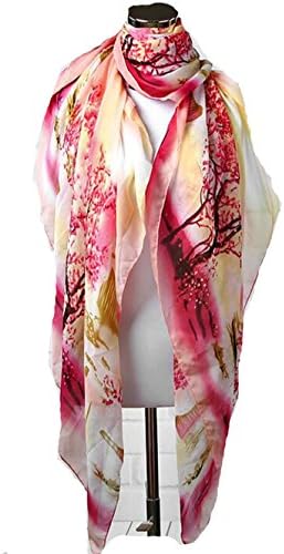 Women new sunscreen windy silk chiffon scarf (Red)