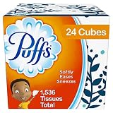 Puffs, Everyday Non-Lotion Facial Tissues, 24 Cubes, 64 Tissues per Box (1536 Tissues Total)