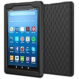 MoKo Case for All-New Amazon Fire HD 8 Tablet (7th/8th Generation, 2017/2018 Release) - [Honey Comb Series] Light Weight Shock Proof Soft Silicone Back Cover [Kids Friendly] for Fire HD 8, Black