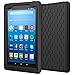MoKo Case for All-New Amazon Fire HD 8 Tablet (7th Generation, 2017 Release Only) - [Honey Comb Series] Light Weight Shock Proof Soft Silicone Back Cover [Kids Friendly] for Fire HD 8, BLACK