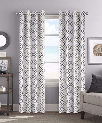 Colordrift Christina 54 x 84 Inches Curtain with Grommet Finish - Neutral