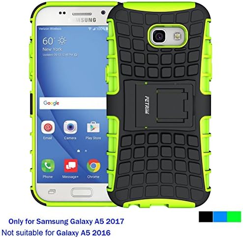 Samsung Galaxy A5 2017 Case ,Fetrim Rugged Dual Layer Shockproof TPU Case Protective Cover for Samsung Galaxy A5 2017 with Built-in Kickstand (Green)