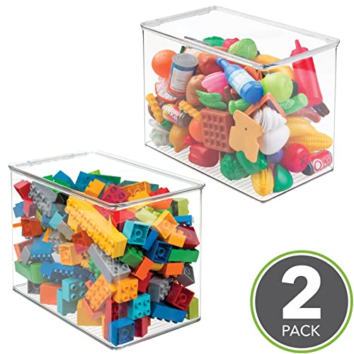mDesign Tall Plastic Stackable Toy Storage Organizer Container Bin Box