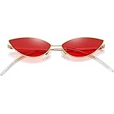 MEETSUN Retro Vintage Cat Eye Sunglasses For Women Men Narrow Small Oval Glasses Petals Shape Curved Temple Design