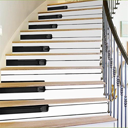 ShungHO Stair Risers Stickers Set 6 PCS 3D Piano Keys Self-adhesive Stair Stickers Removable Waterproof Wall Stickers For Home Decoration
