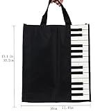 Sound harbor Music Handbag Tote Shopping Bag Gift Music Theme Bag (Black)