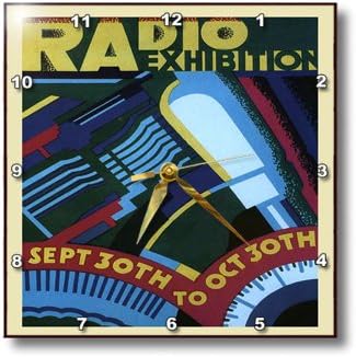3dRose dpp_173845_1 Image of Art Deco Radio Ad-Wall Clock, 10 by 10-Inch