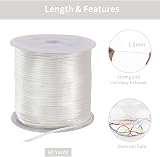 TONIFUL 1.5mm Nylon Satin Cord 60yds White for Jewelry Making Kumihimo Beading view 2