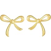 Bow Earrings for Women Pearl Bow Hoop Earrings Gold Silver Drop Dangle Earrings Trendy Bow Pearl Jewelry for Wedding Party