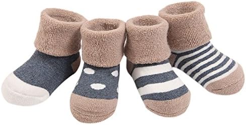 Ueither Infant Baby Toddler Cozy 4 Styles Cute Socks for Girls and Boys 4 Pairs