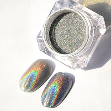 Born Pretty Nail Art 2 g Rainbow Holographic Laser Powder Nail Glitter Chrome Pigments Dust Decoration