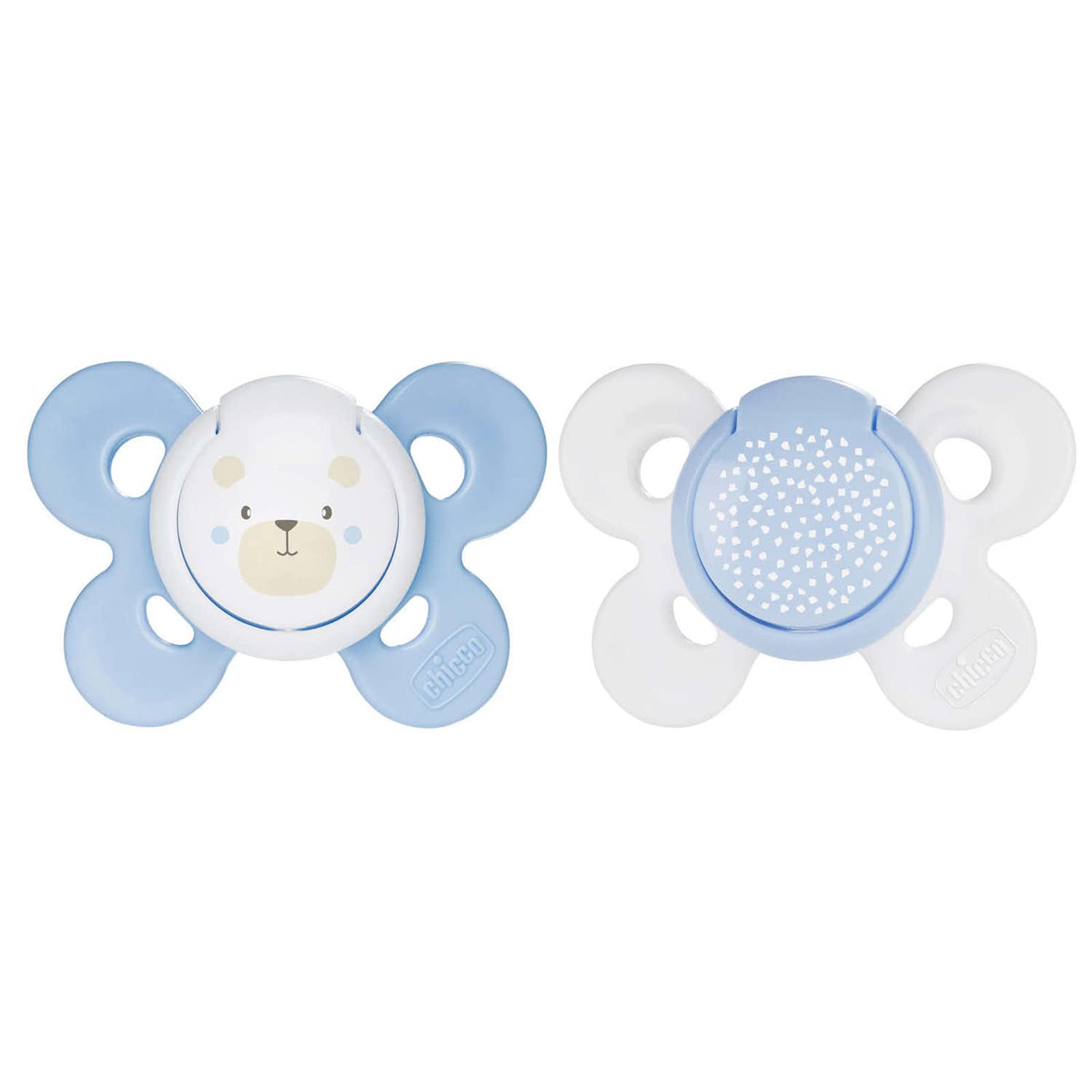 Chicco PhysioForma Comfort Pacifier 2-6 Months, Baby Pacifier with Silicone Teat, Supports Physiological Breathing and Proper Oral Development, Blue in Assorted Colors, 2 Pack