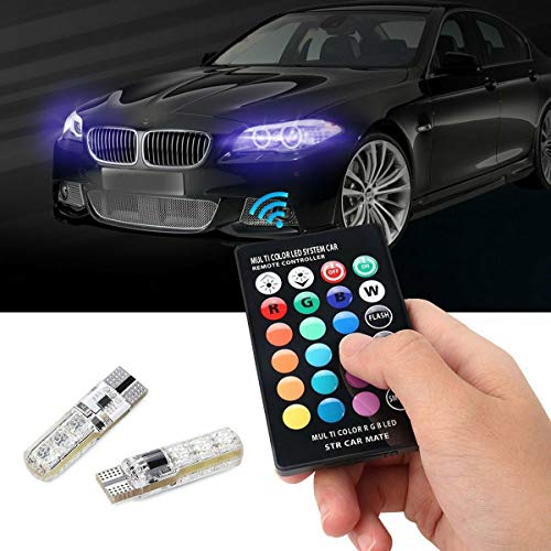 image for ICBEAMER 2pkg T10 Car Interior RGB LED Tail Light Bulb W5W Marker Remo
