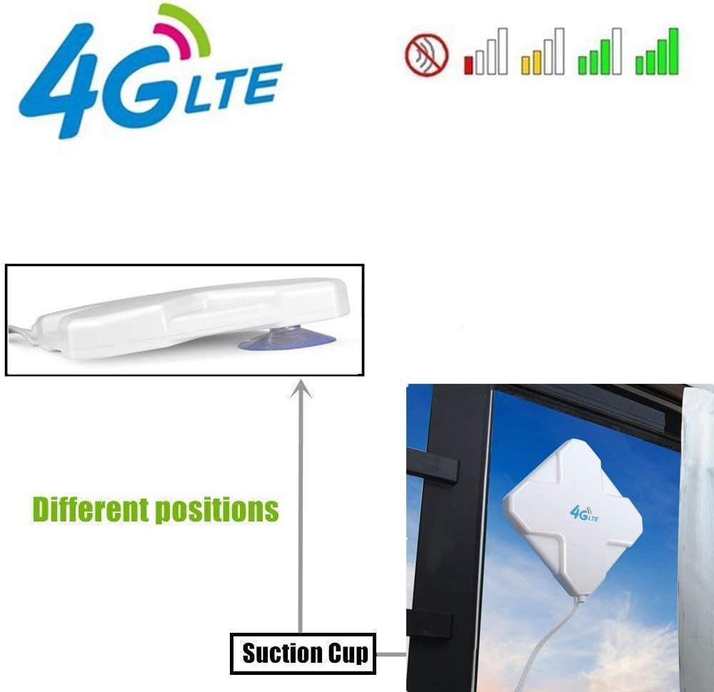 Andven 4G LTE Antenna CRC9, 35dBi 3G/4G External Antenna with Dual CRC9 Connector for Wireless Network Card WLAN Router - Image 3