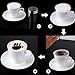 Besokuse Stainless Steel Powder Shakers Coffee Cocoa Cinnamon Shaker Fine Mesh Duster,with 16 pcs Cappuccino Coffee Latte Art Stencils Model Mould