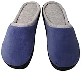 Isotoner Women's Plush Chukka Clog Slipper, Denim,8.5/9