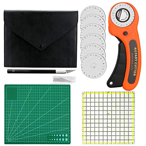 Rotary Cutter Kit, 45mm Rotary Cutter Tool Kit with 5 Extra Blades