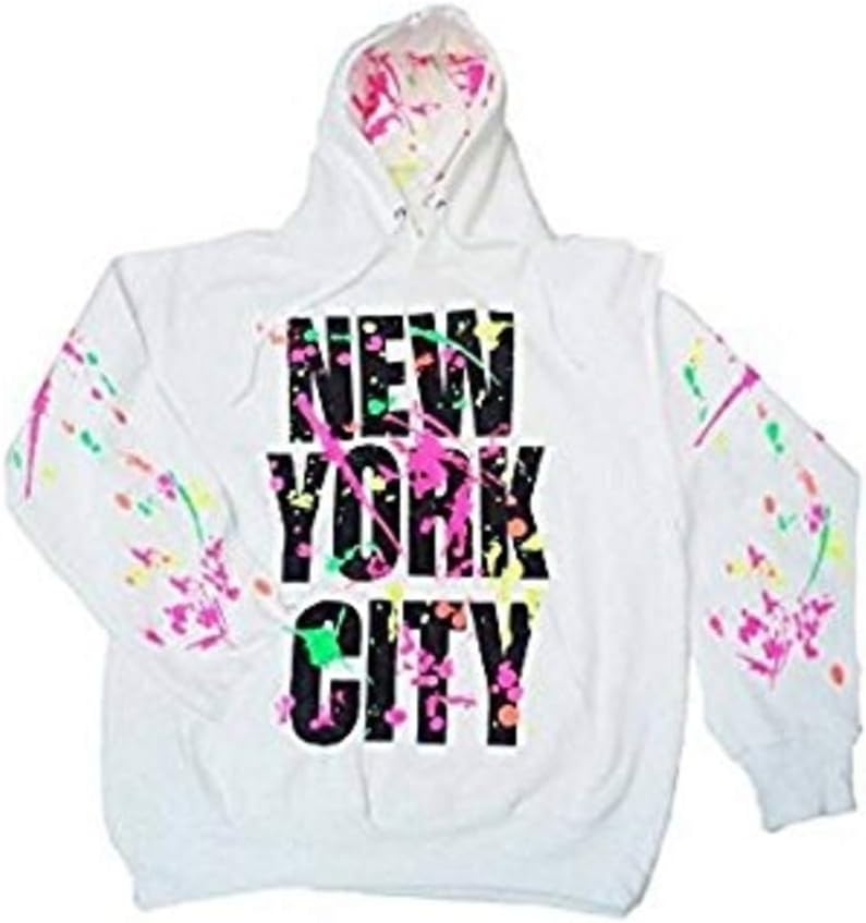 New York City Splatter Neon Paint Hoodie Sweatshirt