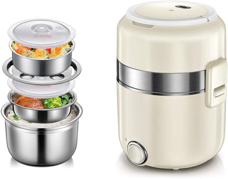 Electric Lunch Box Three Floors, With Removable Stainless