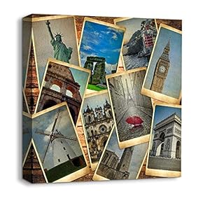 Vintage City Collection Painting Artwork for Home Framed