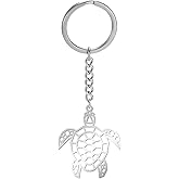 YIQPKUM Cute Stainless Steel Sea Turtle Keychains Ocean Animals Keyring for Women Handbag Car Accessories Gifts