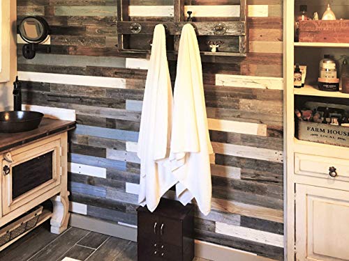 Reclaimed Wood Wall Paneling Pack of 10 Square Feet (3 Inch Wide) Barnwood Accent Wall, ShipLap Wood Boards, Rustic Barn Wood Ceiling Plank Decor Farmhouse Living Room Panel AllBarnWood