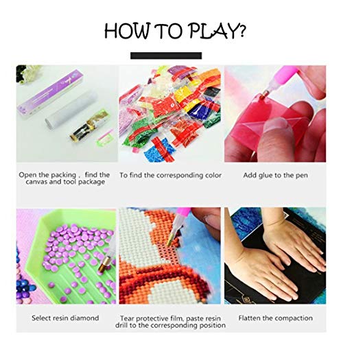 qiaoniuniu 5D Diamond Painting for Kids, Painting by Number Kits, Unicorn Toys, Arts Crafts Supply Set, Rhinestone Mosaic Making for Home Wall Decor Gifts for Christmas Birthday - Pony, Horse - Thumbnail 2