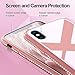 JIDUO iPhone X Case 5.8 inch, Cute Glitter Girly Bling Diamond Bumper Protective Case with Tempered Glass Back Cover [Anti Fingerprint] for Girls Women (Pink)