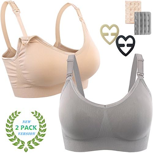Seamless Sleep Nursing Bra for Breastfeeding with Removalbe Pads Extenders and Magic Clips