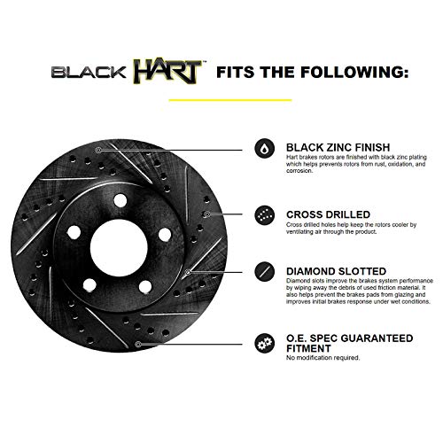Fit 20132016 Dodge Dart Black Hart Full Kit Brake Rotors Kit+Ceramic