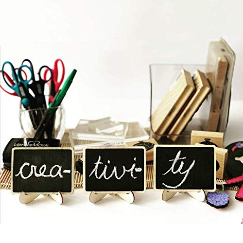 Mini Chalkboard Signs,20 Pack Small Blackboard Sign with Support Easels Wood Little Chalkboard for Message Board Signs and Weddings, Birthday Parties, Table Numbers - Thumbnail 6