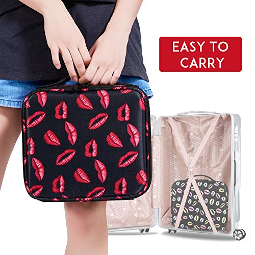 image for Docolor Travel Makeup Train Case Makeup Cosmetic Case Professional Org