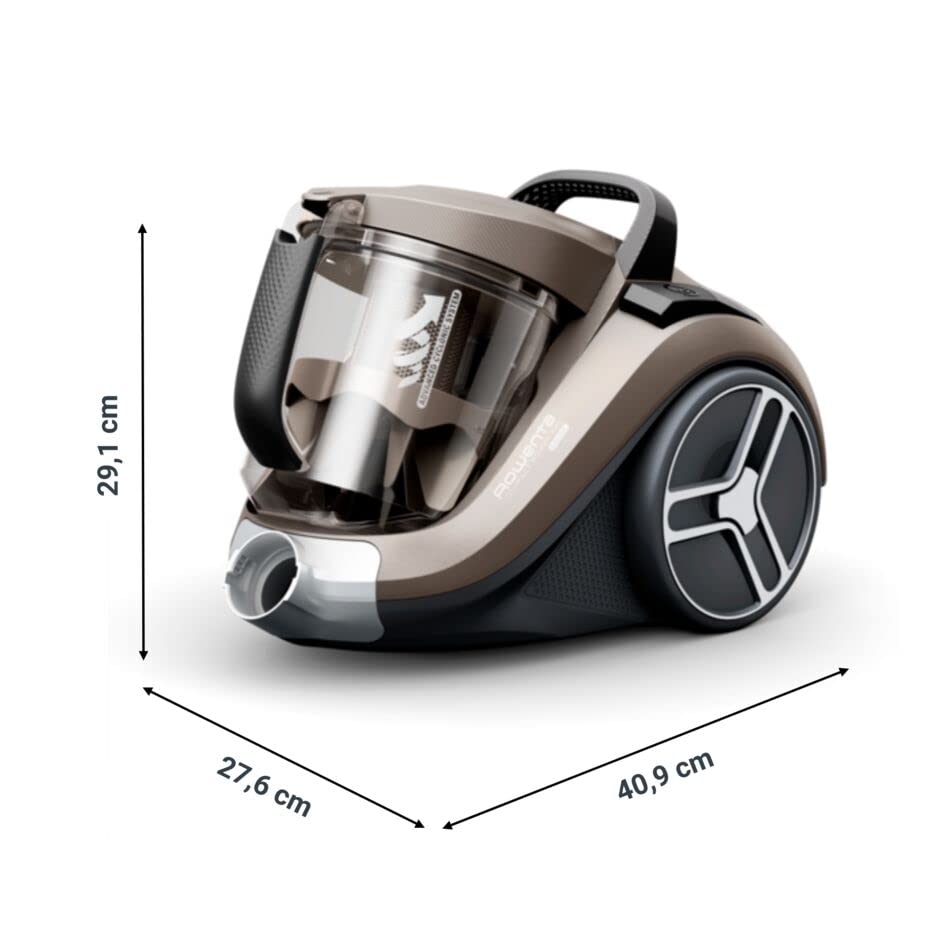 Compact Power XXL Aspirapolvere Senza Sacco, Capacità 2.5 Litri, Potenza 900 W, Design Compatto, Sistema di Filtraggio a 3 Livelli, Aspirapolvere Potente, Facile da Pulire, 2 accessori,RO4B50