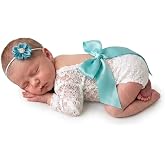 Newborn Girl Photography Outfits, Backless Lace Romper with Flower Headband Photo Props, Baby Girl Photoshoot Outfits