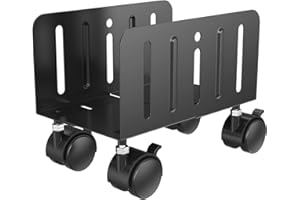 SHOPPINGALL Mobile CPU Cart Computer Tower Stand with Locking Caster Wheels with Adjustable Width - SA-CH01