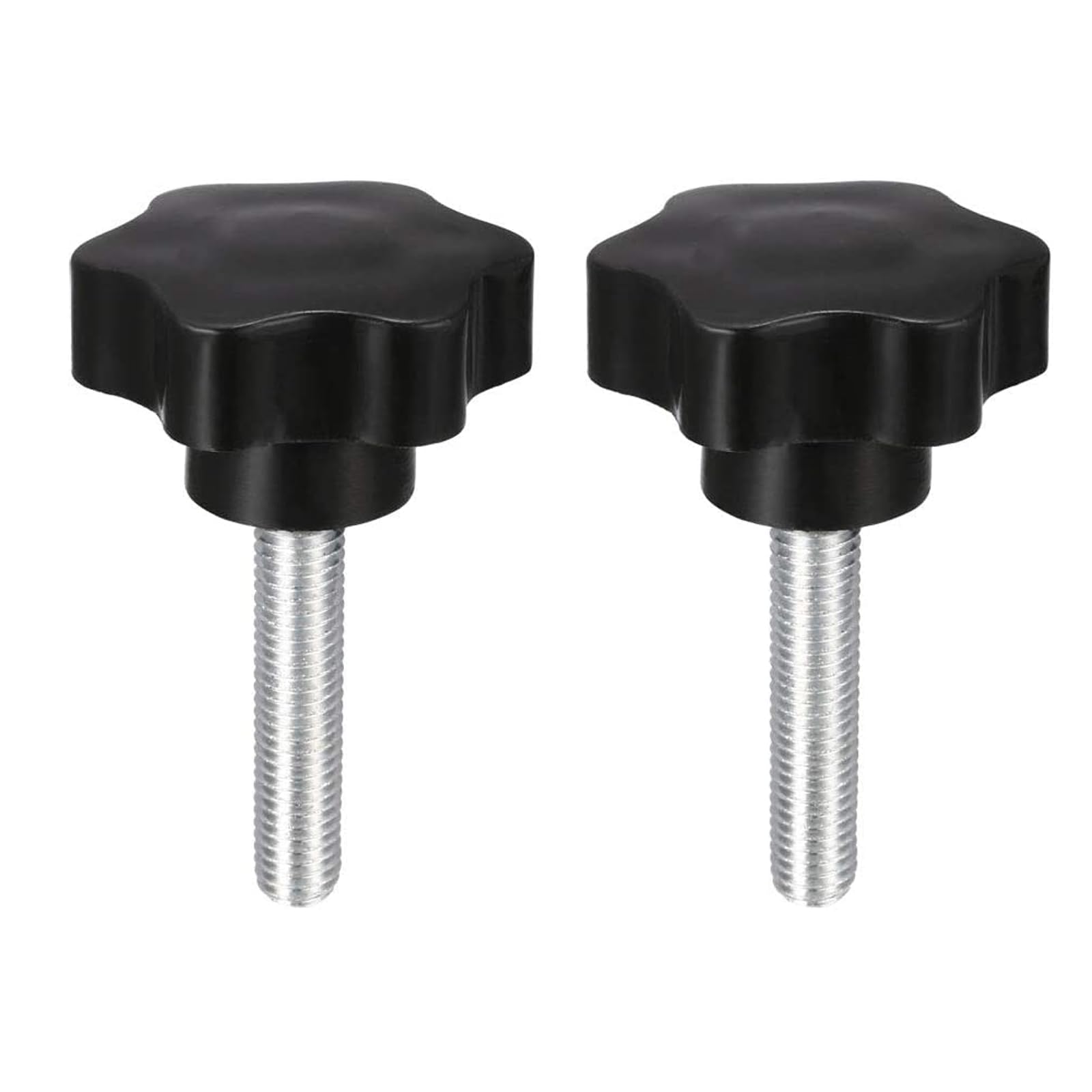 TA-VIGOR M10 x 50mm Plum Hex Shaped Clamping Screw Knob 2Pcs, 48mm Dia Plastic Head Clamping Knob Handle Male Thread Thumb Screw