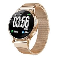 haixclvyE Smart Watch for Android Phones and iPhones, Heart Rate Blood Pressure Monitor Fitness Tracker for Women and Men Golden