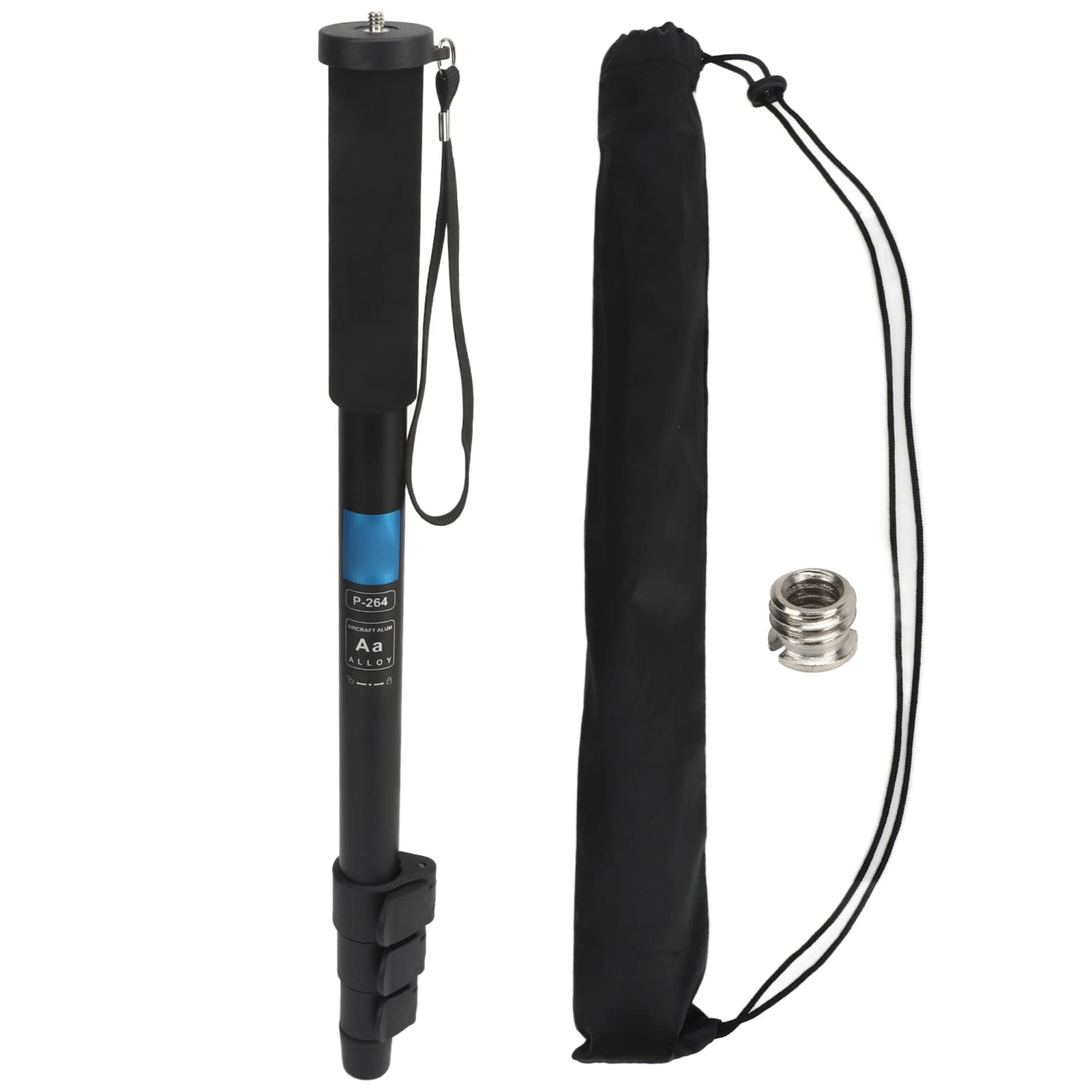 Camera Monopod Pole, Aluminum Portable Compact Lightweight Travel Monopod with Carrying Bag, Walking Stick Handle, Walking Trekking Stick 4 Sections