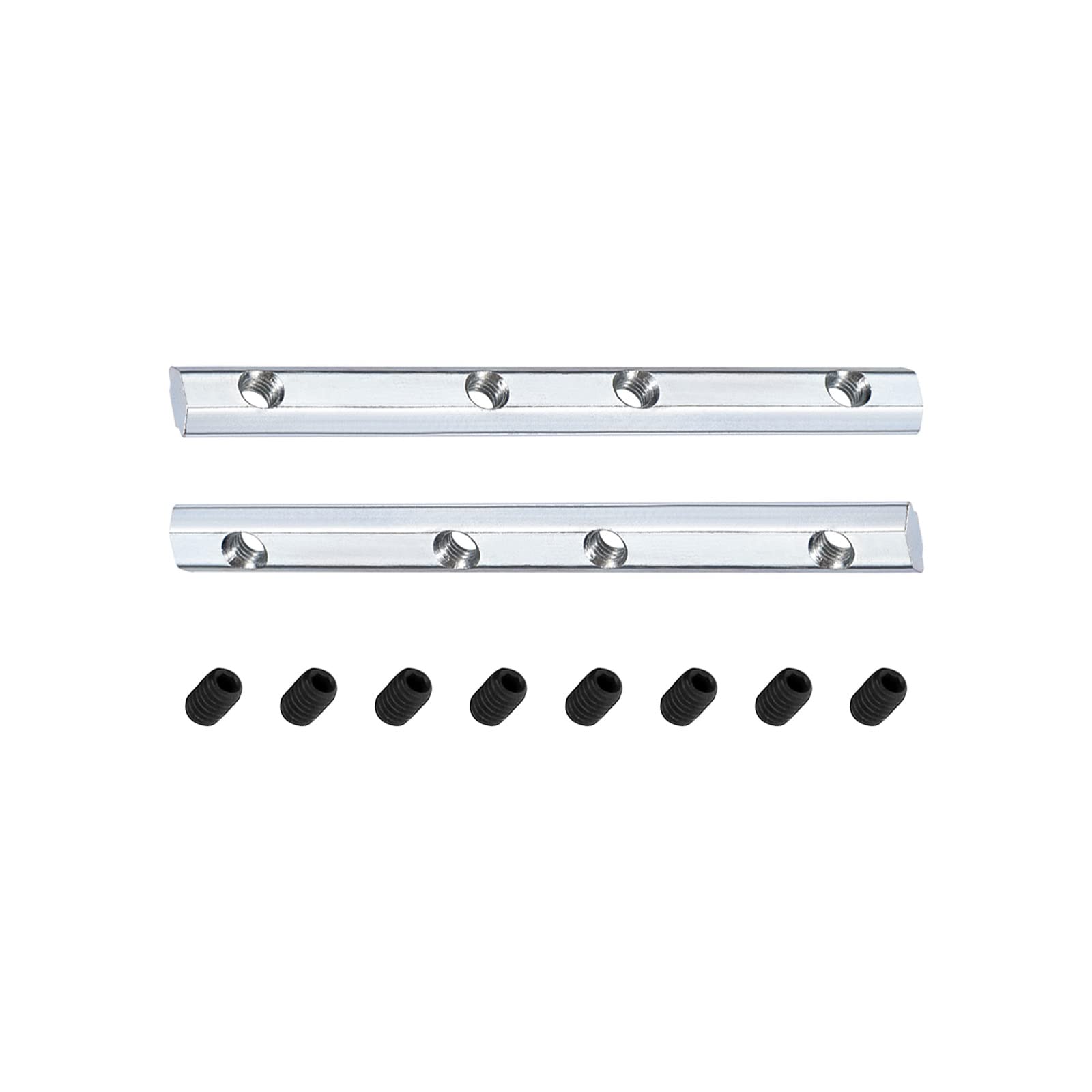 DTGN 3.94"x0.39"(LxW) Straight Joining Plates - 2Pack - Good for 3D Printer Frame - Outside Corner Brackets 2020 Aluminum Extrusion W/Screws - Silver Tone