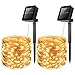 AMIR Solar Powered String Lights, Mini 100 LED Copper Wire Lights, Starry String Lights, Indoor Outdoor Waterproof Solar Christmas Decoration Lights for Gardens, Home, Dancing, Party (Warm White)