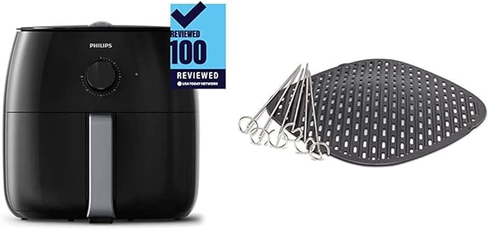 Philips Premium Airfryer XXL with Fat Removal Technology, Black, HD9630/98 & Kitchen Philips XXL Grill Master Accessory Kit for Twin Turbos Tar Model Air fryers, Black