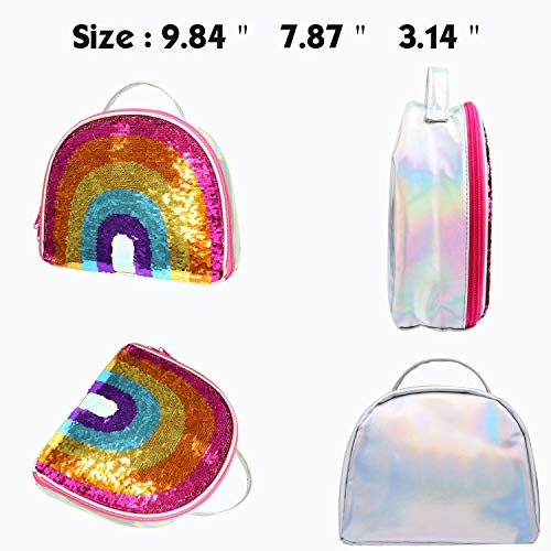 IAMGlobal Insulated Mermaid Lunch Box, Reversible Sequin Lunch Tote Bag, Kids Lunch Box Insulated Lunch Bag For Girls Boy - Thumbnail 6
